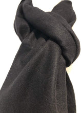 Load image into Gallery viewer, Pamper Yourself Now Black Plain Colour Frayed Edge Men&#39;s Long Scarf
