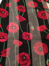 Load image into Gallery viewer, Pamper Yourself Now Black Thin Poppy Small Scarf
