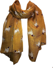 Load image into Gallery viewer, Pamper Yourself Now Dark Mustard Jack Russell Dog Scarf/wrap
