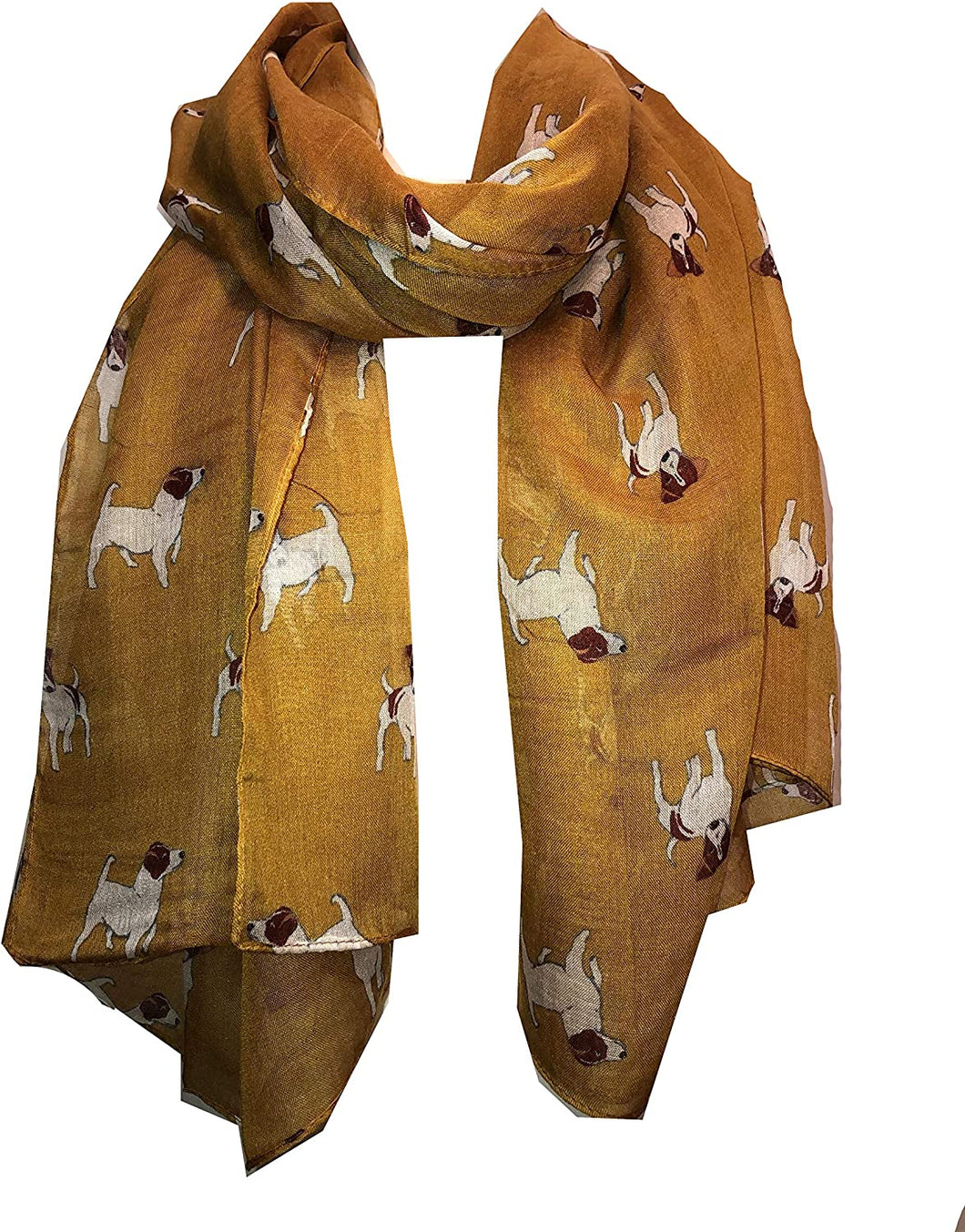 Pamper Yourself Now Dark Mustard Jack Russell Dog Scarf/wrap