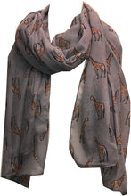 Load image into Gallery viewer, Grey giraffe long soft scarf

