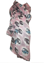 Load image into Gallery viewer, Light pink with VW campervan design scarf long scarf
