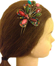 Load image into Gallery viewer, Multi coloured big butterfly design aliceband, headband with pretty stone
