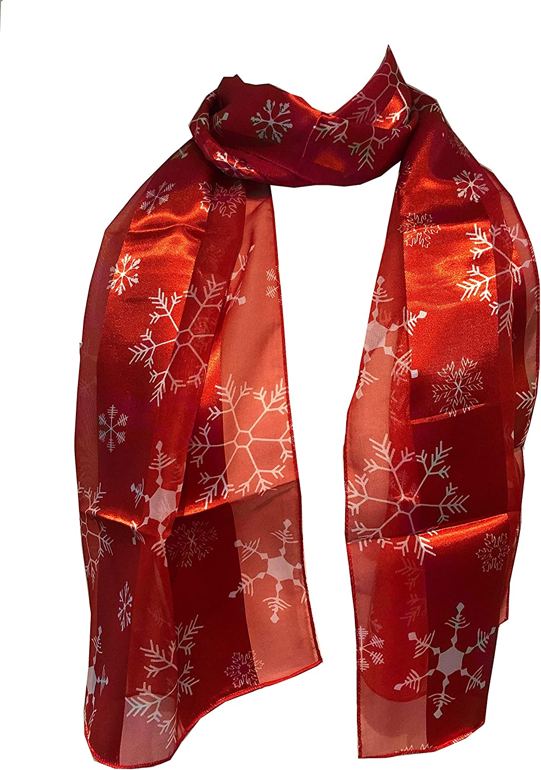 Pamper Yourself Now Red Christmas Snowflake Design Scarf, Lovely Chrismas Scarf Great for Presents.