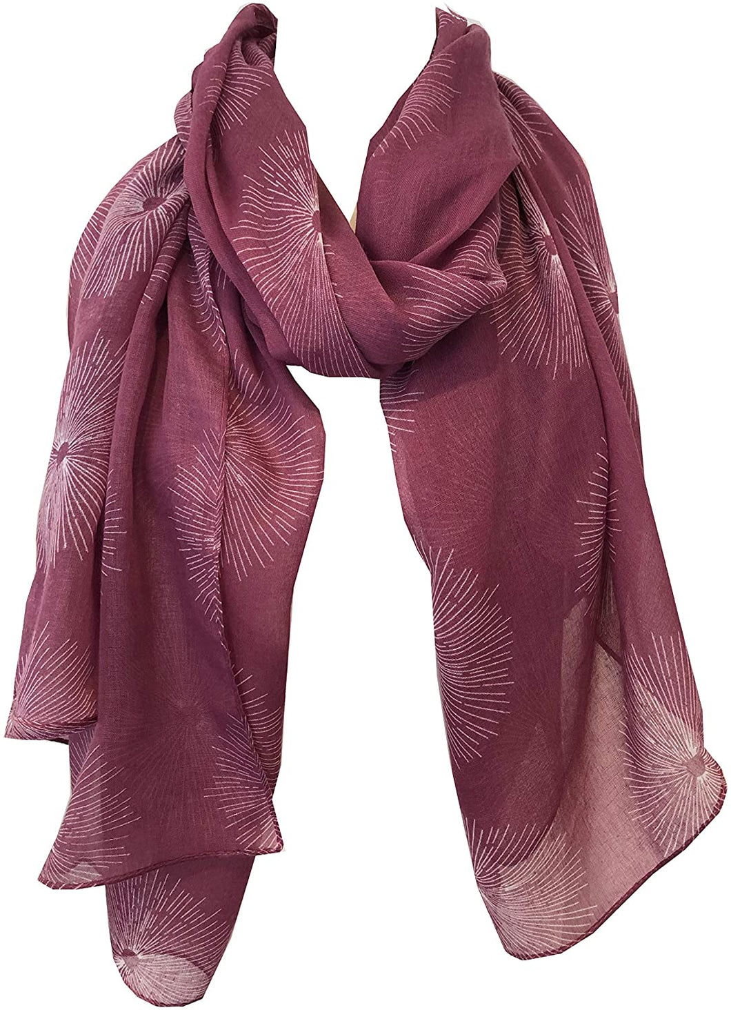 Pamper Yourself Now Plum with White Sun Rays Scarf/wrap