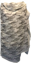 Load image into Gallery viewer, Cream with beige cactus scarf with frayed edge long soft scarf
