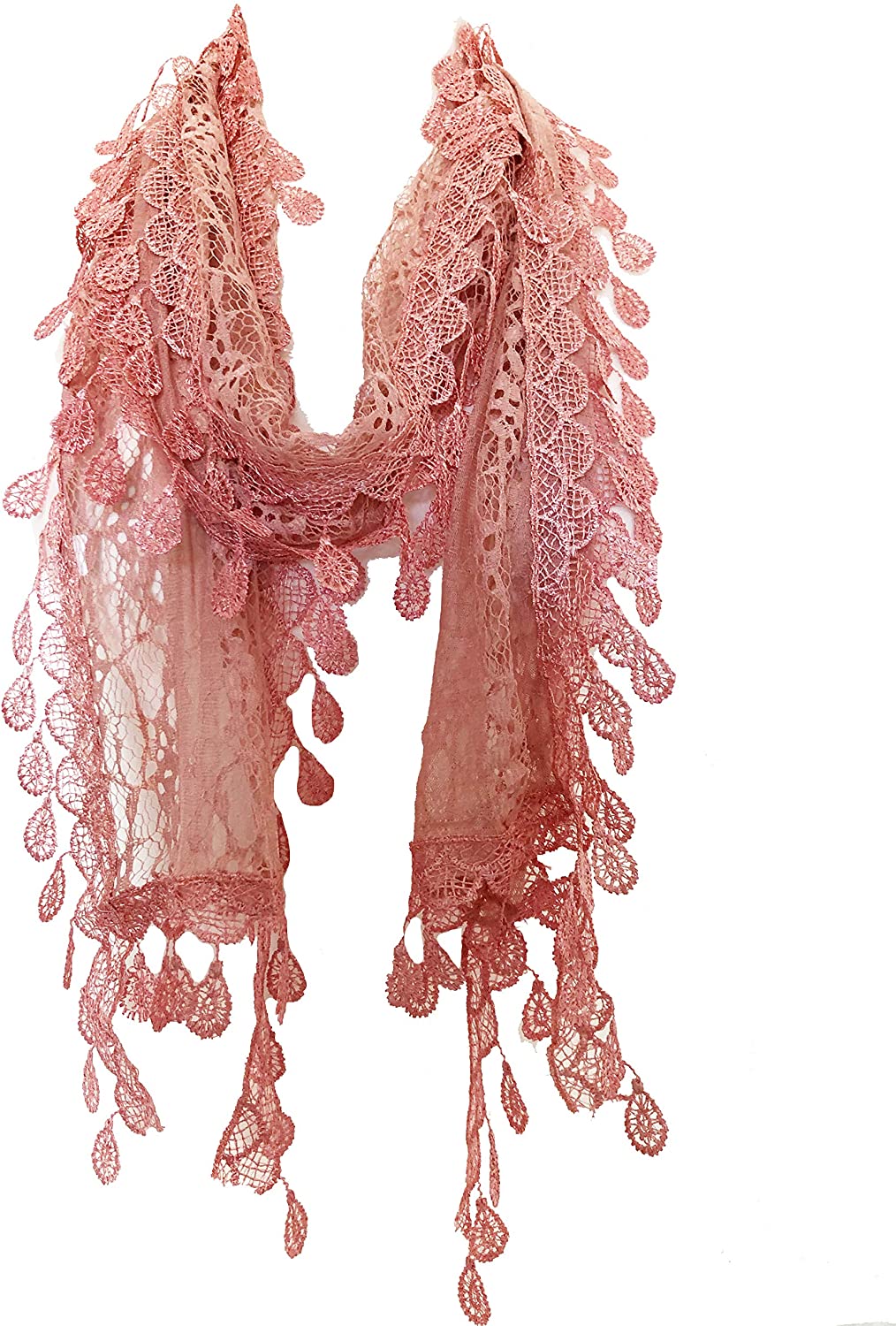 Pamper yourself Peach Leaf Lace Scarf