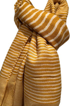 Load image into Gallery viewer, Yellow with white stripes unisex long soft scarf, great for a present/gift.
