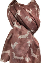 Load image into Gallery viewer, Pink with white dachshund scarf
