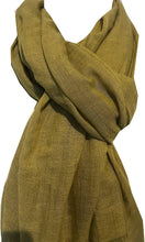 Load image into Gallery viewer, Pamper Yourself Now Mustard Plain Soft Long Scarf/wrap with Frayed Edge
