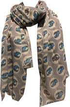 Load image into Gallery viewer, VW campervan design ladies long scarf, great for present/gifts. (grey)
