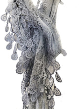 Load image into Gallery viewer, Pamper yourself Light Grey Leaf Lace Scarf
