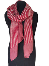 Load image into Gallery viewer, Pamper Yourself Now Red with White Stripes Long Soft Scarf
