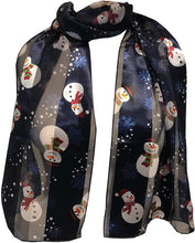 Load image into Gallery viewer, blue snowman scarf
