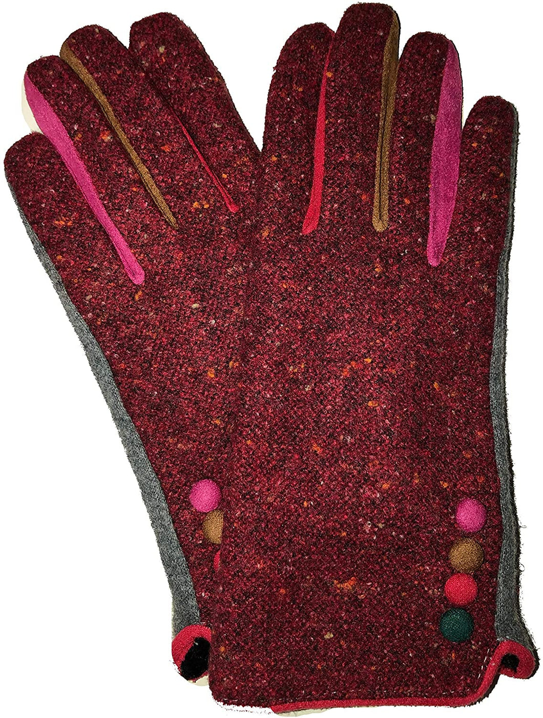 G1918 Speckled pattern super soft ladies stylish gloves with different coloured splashes of colour between fingers.