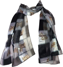 Load image into Gallery viewer, Pamper Yourself Now Black Dog Scarf with a Square Design and Different Dog Breeds
