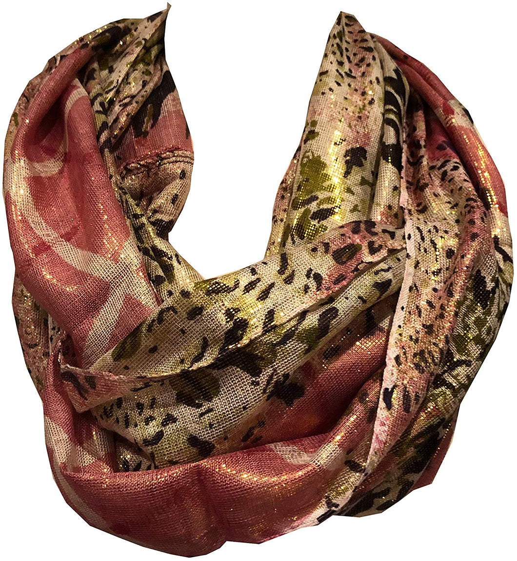Pamper Yourself Now Pink Animal Print Shiny Snood