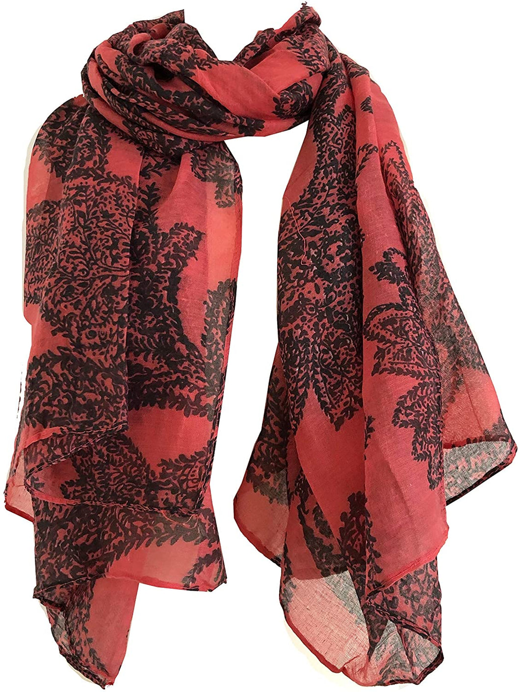 Pamper Yourself Now Pink with Black Paisley Pattern Long Scarf, Soft Ladies Fashion London