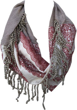 Load image into Gallery viewer, Pink funky snood with diamond design finish and small tassels
