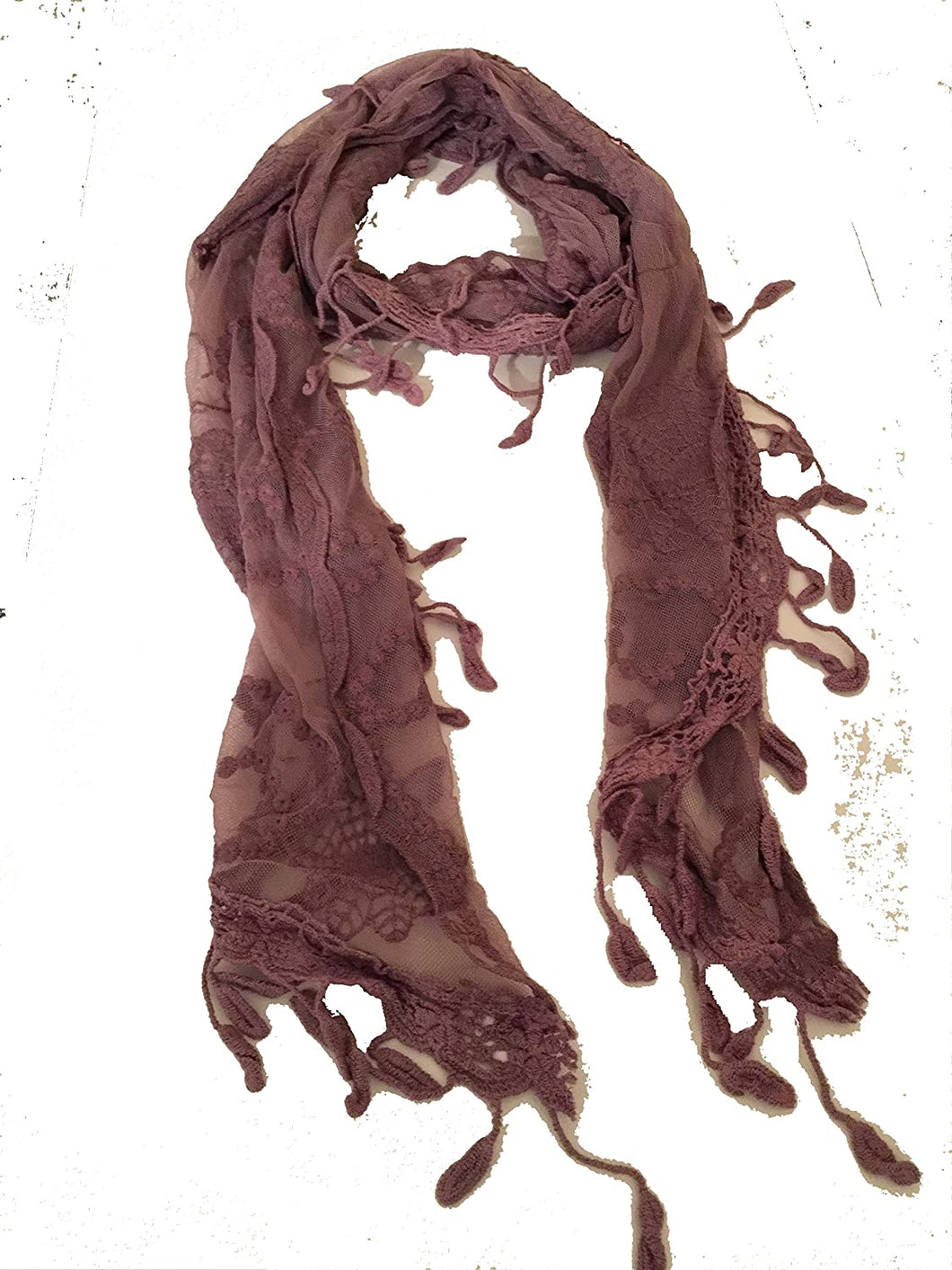 Purple lace with Spiral Design Long Soft Scarf