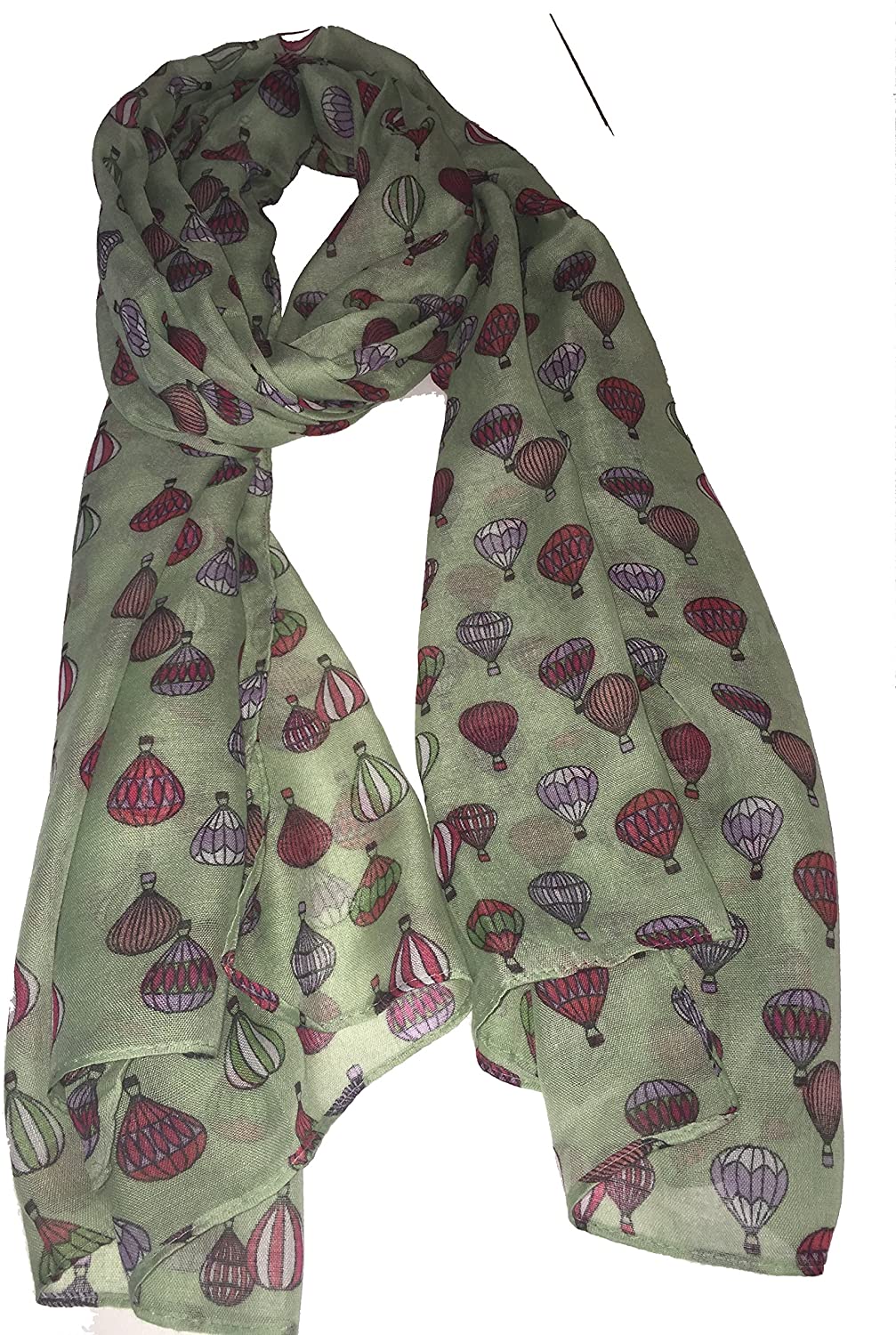 Pamper Yourself Now Light Green with Different Coloured air Balloons Scarf/wrap