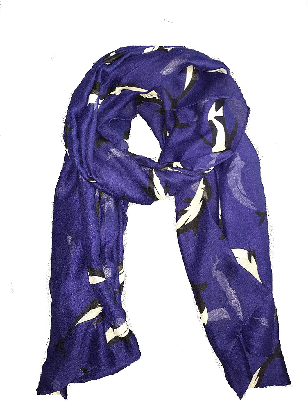 Pamper Yourself Now Navy Whales Long Soft Scarf