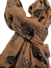 Load image into Gallery viewer, Pamper Yourself Now Beige Sketched Sheep Design Long Scarf
