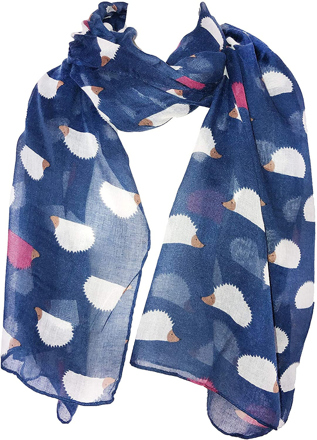 Pamper Yourself Now Blue with White and red Hedgehog Scarf, Great presnt/Gifts.