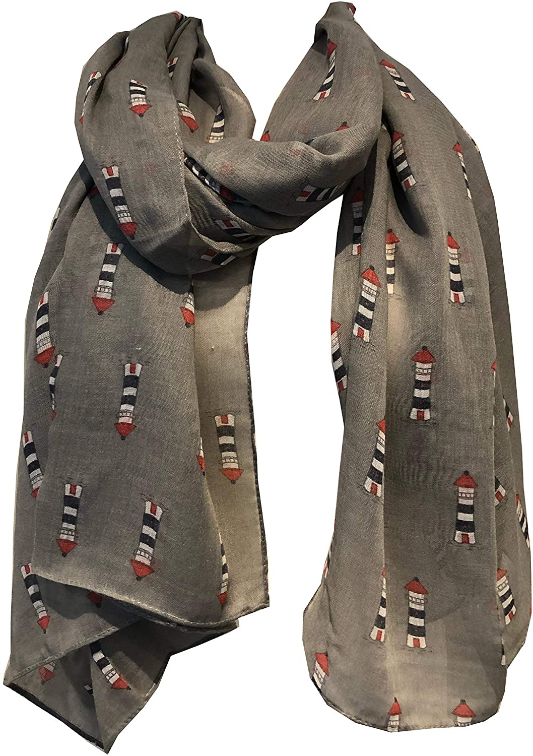 Pamper Yourself Now Grey with Lighthouse Design Ladies Fashion Scarves