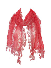 Load image into Gallery viewer, Coral Leaf Lace Scarf
