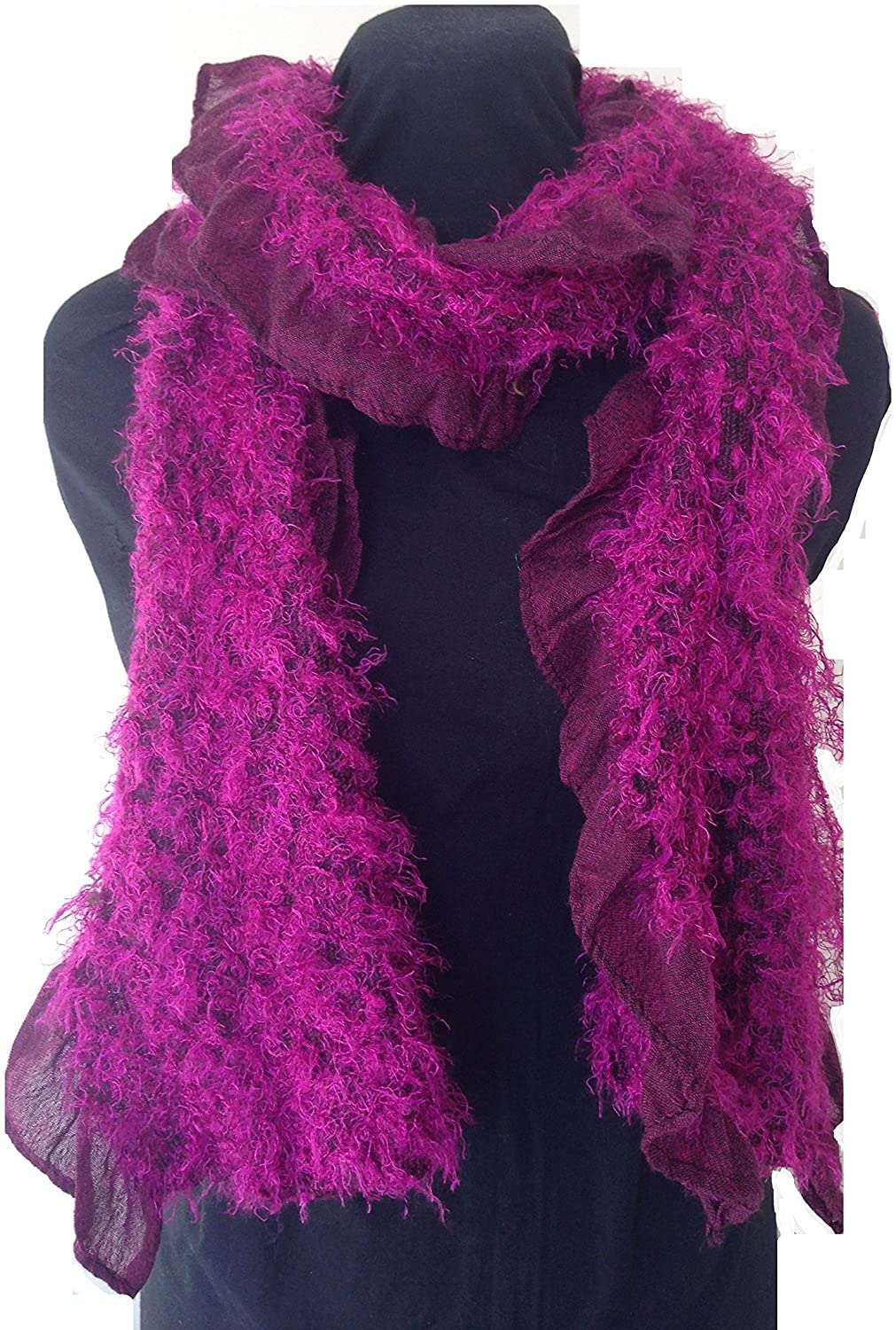 Pamper Yourself Now Bright Pink Warm Fluffy Winter Ladies Scarf