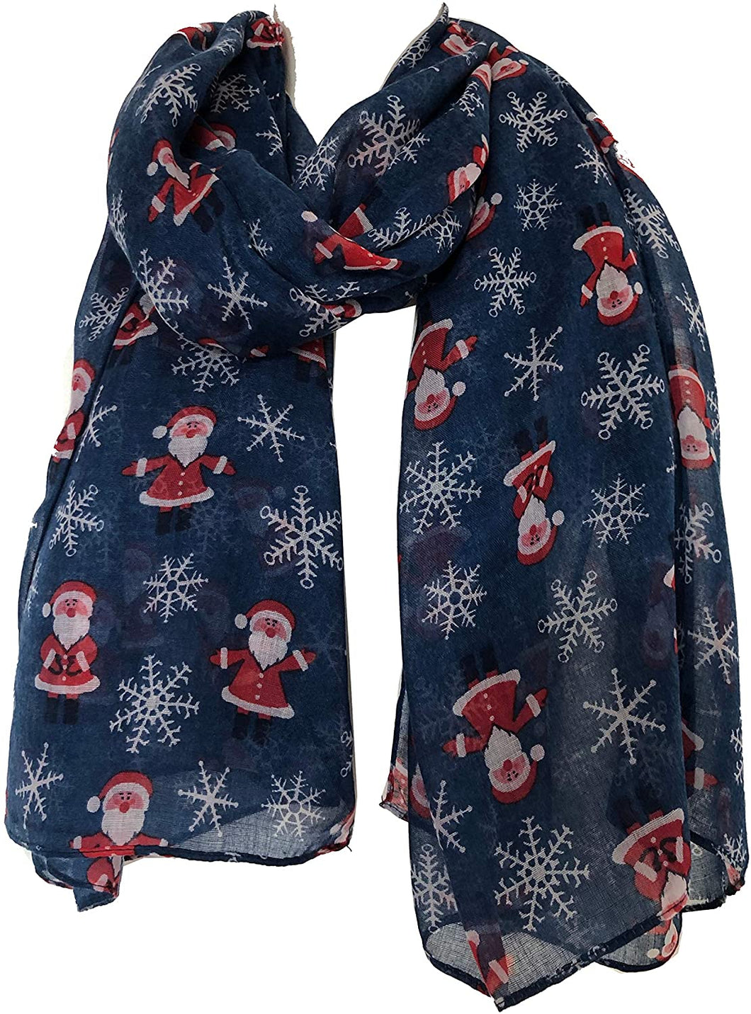 Pamper Yourself Now Blue Father Christmas Ladies Scarf