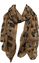 Load image into Gallery viewer, Pamper Yourself Now Beige Sketched Sheep Design Long Scarf
