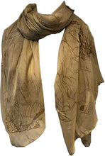 Load image into Gallery viewer, Beige with Brown Eagle and Skull Design Scarf/wrap.
