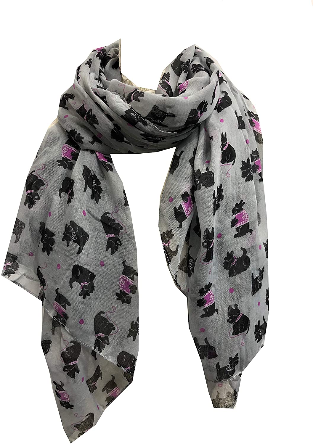 Pamper Yourself Now Grey west Highland Terrier Dog Design Scarf. Great Present/Gift for Dog Lovers.