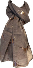 Load image into Gallery viewer, Pamper Yourself Now Light Grey with Gold Fairy Design Long Scarf/wrap
