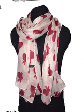 Load image into Gallery viewer, Pamper Yourself Now Creamy White with red Rabbits Scarf/wrap
