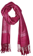 Load image into Gallery viewer, Pink with White Patterned Pashmina Style Scarf, Lovely Soft - Lovely Summer wrap, Fantastic Gift
