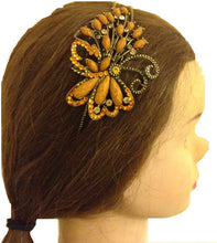 Load image into Gallery viewer, orange Dragonfly design aliceband, headband with pretty stone
