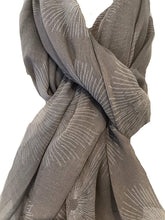Load image into Gallery viewer, Pamper Yourself Now Grey with White Sun Rays Scarf/wrap
