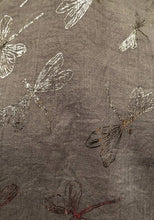 Load image into Gallery viewer, Pamper Yourself Now Light Grey with Silver Foiled Glitter Dragonfly Design Long Scarf/wrap
