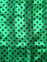 Load image into Gallery viewer, Pamper Yourself Now Green with Black Medium spot Thin Pretty Scarf. Lovely with Any Outfit
