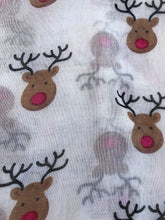 Load image into Gallery viewer, Pamper Yourself Now White red Nose Rudolph Reindeer Christmas Long Scarf
