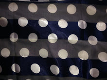 Load image into Gallery viewer, Navy with White Big spot Thin Pretty Scarf. Lovely with Any Outfit. 50&#39;s Style Scarf
