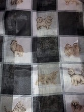 Load image into Gallery viewer, Pamper Yourself Now Black Dog Scarf with a Square Design and Different Dog Breeds
