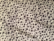 Load image into Gallery viewer, Pamper Yourself Now White with Black Small Star Design Long Scarf
