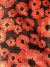 Load image into Gallery viewer, Pamper Yourself Now Black with Small Poppy Design Long Scarf, Soft Ladies Fashion London
