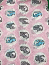 Load image into Gallery viewer, Light pink with VW campervan design scarf long scarf
