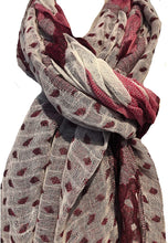 Load image into Gallery viewer, Pamper Yourself Now Pink, White and Grey Chunky Diamond Design Stretchy Blanket Scarf/wrap. Great Present/Gift for mums, Girlfriends or Wife.
