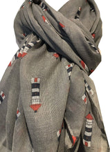Load image into Gallery viewer, Pamper Yourself Now Grey with Lighthouse Design Ladies Fashion Scarves
